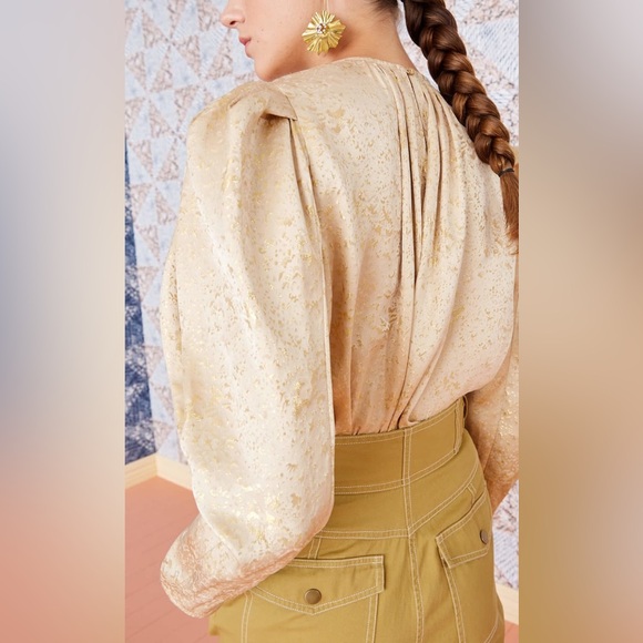 Ulla Johnson Gilded Ballon Sleeve Ivy Blouse in Sand - Picture 10 of 16